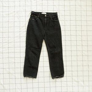 Abercrombie & Fitch Ultra High Rise Ankle Straight Jeans in Black